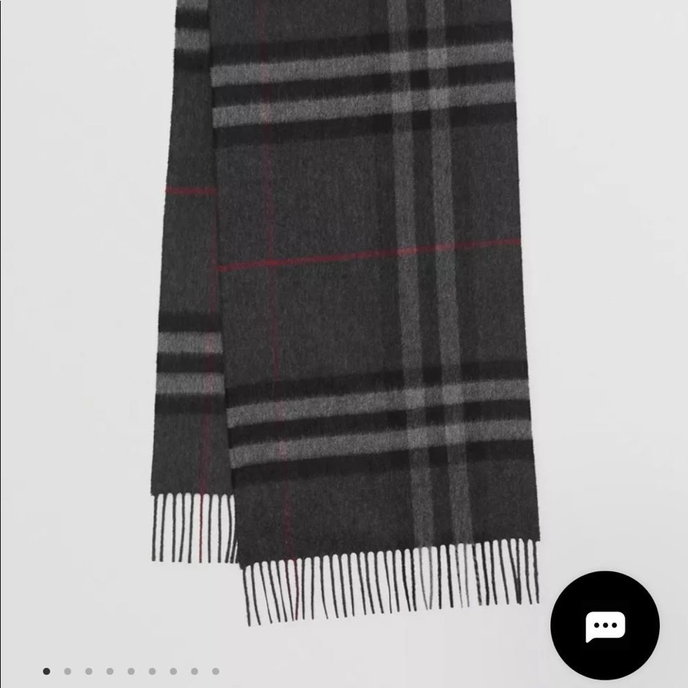 BURBERRY Classic check cashmere scarf charcoal